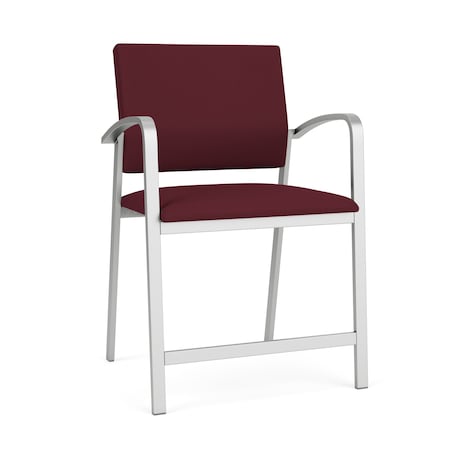 Newport Wide Hip Chair Metal Frame, Silver, OH Wine Upholstery